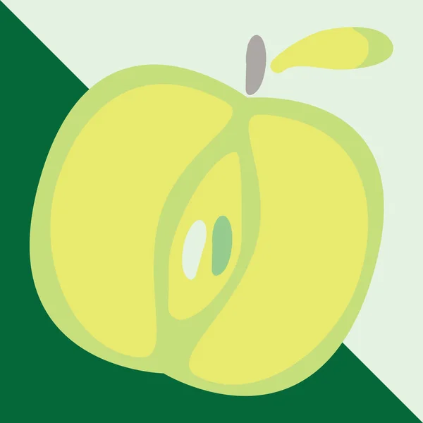 Grönt äpple underteckna ikonen. Frukt med leaf symbol. Vektorillustration. — Stock vektor