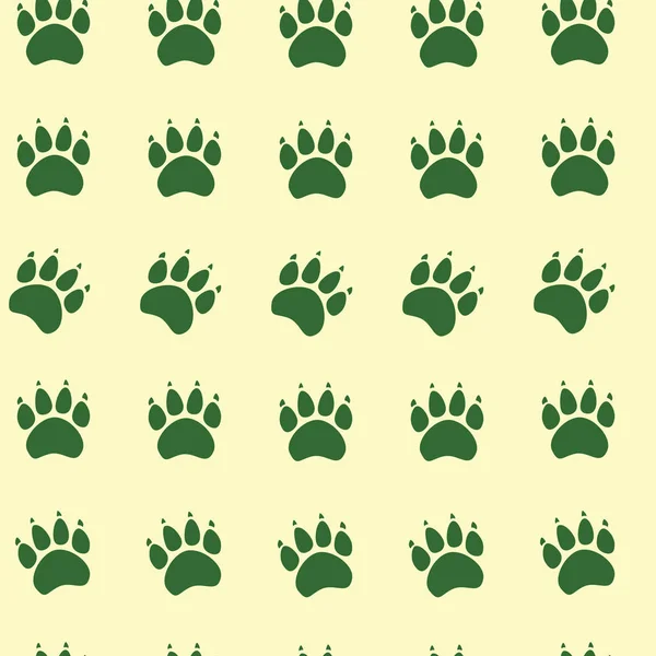 Modello senza cuciture per zampe di cane o gatto - texture dell'impronta animale vettoriale. Illustrazione vettoriale . — Vettoriale Stock