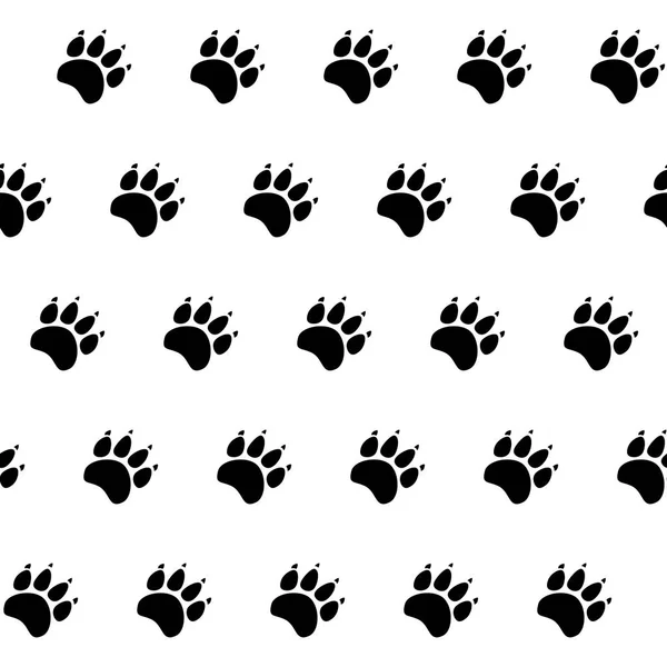 Cat or dog paw seamless pattern - vector animal footprint texture. Vector illustration. — Stock Vector