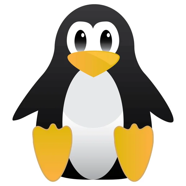 抽象的なかわいいペンギン。Linux のマスコット Ubuntu または Edubuntu 等のタキシード。ベクトル図. — ストックベクタ