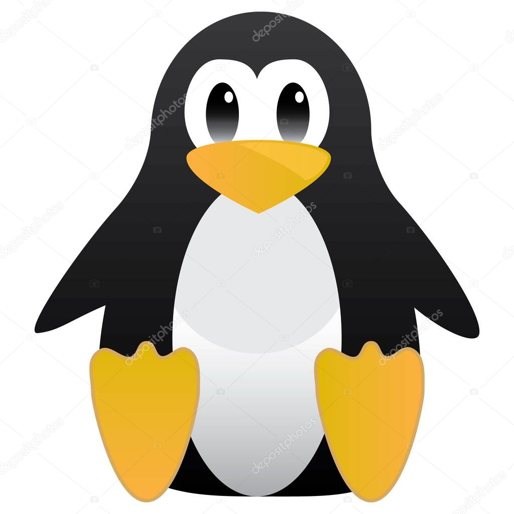 Abstract cute pinguin. Linux mascot Tux for Ubuntu or Edubuntu etc. Vector illustration.