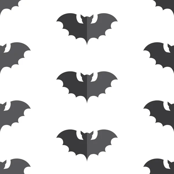 Patrón sin costura de Halloween con murciélago negro — Vector de stock