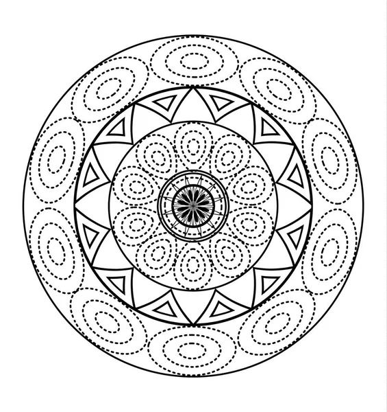 Mandalas的着色书。装饰性圆形饰物。不同寻常的花朵形状。东方病媒，抗压力疗法模式。编织设计元素。瑜伽标志向量. — 图库矢量图片