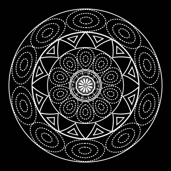 Mandalas para colorir livro. Decorativo ornamento contorno redondo preto e branco. Forma de flor incomum. Padrões de terapia de vetor oriental e anti-estresse — Vetor de Stock