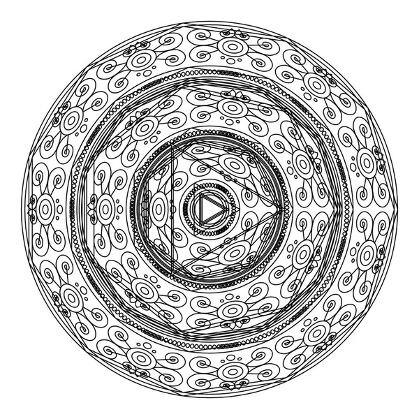Mandalas für Malbuch. Dekorative schwarze und weiße runde Umrisse Ornament. Ungewöhnliche Blütenform. Orientalische Vektor- und Antistress-Therapiemuster — Stockvektor