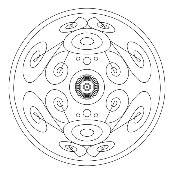 Mandalas for coloring book. Decorative black and white round outline ornament. Unusual flower shape. Oriental and anti-stress therapy patterns — Stock Photo, Image