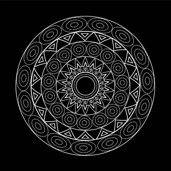 Mandala's voor coloring boek. Decoratieve zwarte en witte ronde contouren sieraad. De shape van de ongewone bloem. Oosterse en anti-stress therapie patronen — Stockfoto