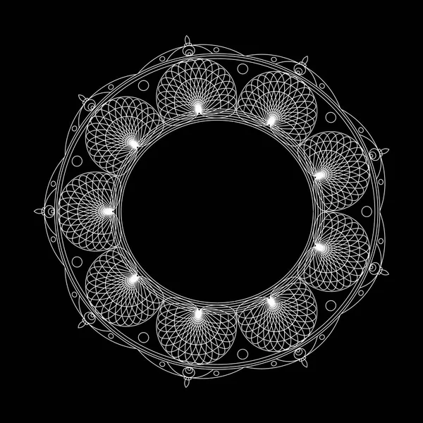 Mandalas för målarbok. Dekorativ svart och vitt runda kontur prydnad. Ovanlig blomform. Orientalisk vektor och anti-stressterapi mönster — Stock vektor