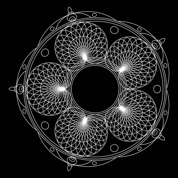 Mandalas för målarbok. Dekorativ svart och vitt runda kontur prydnad. Ovanlig blomform. Orientalisk vektor och anti-stressterapi mönster — Stock vektor