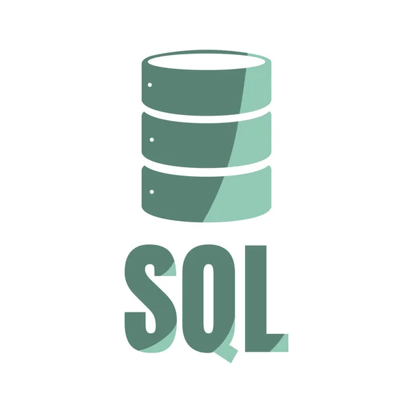 SQL Database Icon Logo Design UI or UX App — Stock Vector