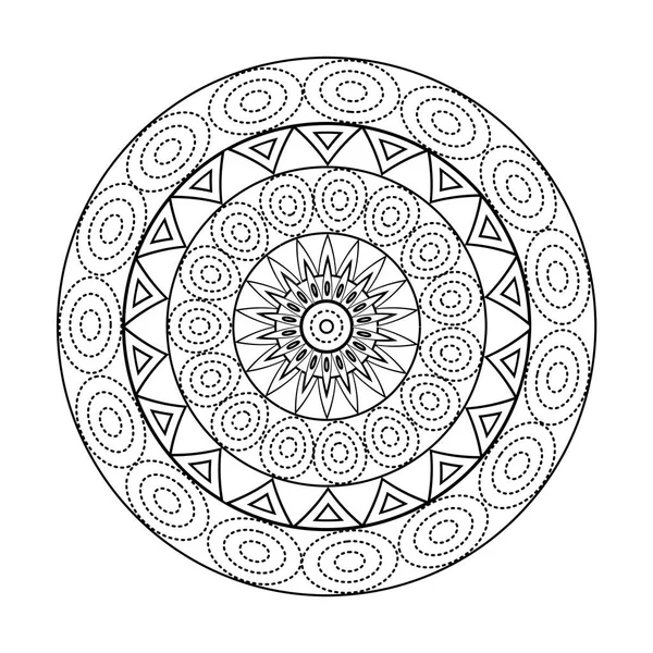 Mandalas för målarbok. Dekorativa svarta och vita runda disposition prydnad. Ovanlig blomma form. Orientaliska och anti-stress behandling mönster — Stockfoto