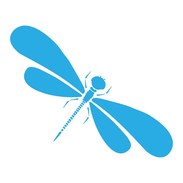 Vector dragon-fly silhouet. Cartoon grafische illustratie van Juffers geïsoleerd met zwarte en witte vleugels. Schets insect dragonfly — Stockvector