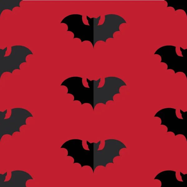 Patrón sin costura de Halloween con murciélago negro — Archivo Imágenes Vectoriales