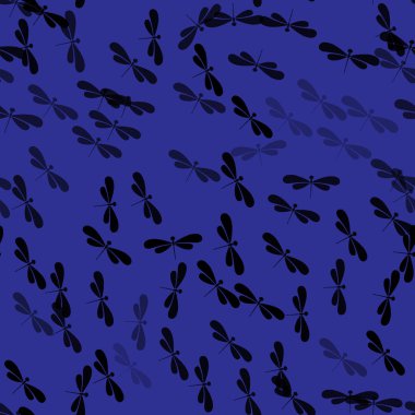 Sorunsuz vektör yusufçuk veya kızböcekleri desen arka plan