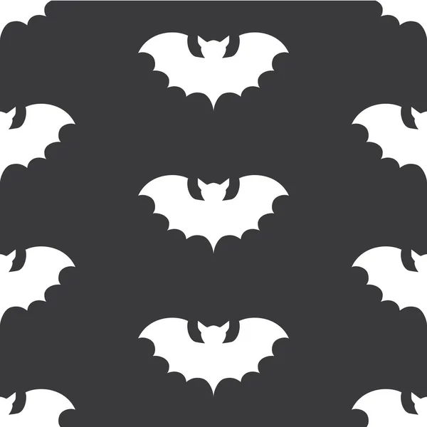 Patrón sin costura de Halloween con murciélago negro — Vector de stock