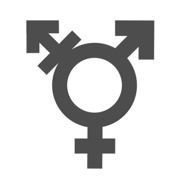 Cinsiyet eşitsizliği ve Eşitlik simgesi simgesi. Erkek kız çocuk kadın erkek transseksüel simgesi. Mars sembolü illüstrasyon vektör.