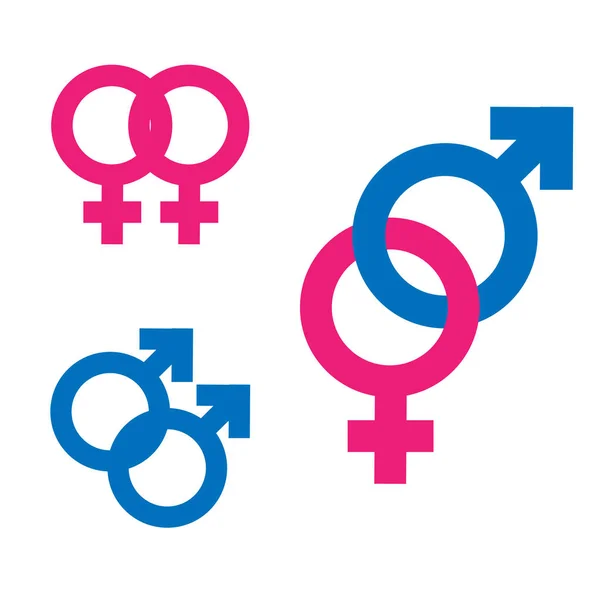 Inégalité des sexes et symbole de l'égalité. Homme Femme fille garçon femme homme transgenre icône. Illustration du symbole vectoriel Mars . — Image vectorielle