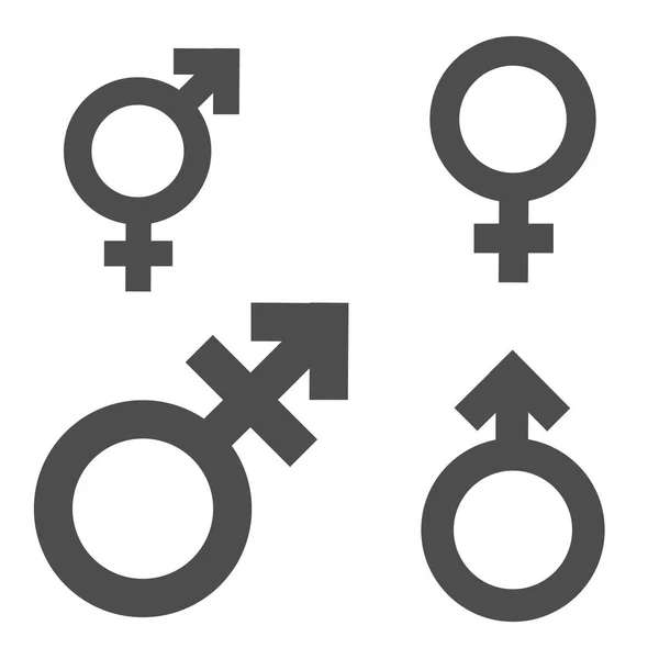 Inégalité des sexes et symbole de l'égalité. Homme Femme fille garçon femme homme transgenre icône. Illustration du symbole vectoriel Mars . — Image vectorielle