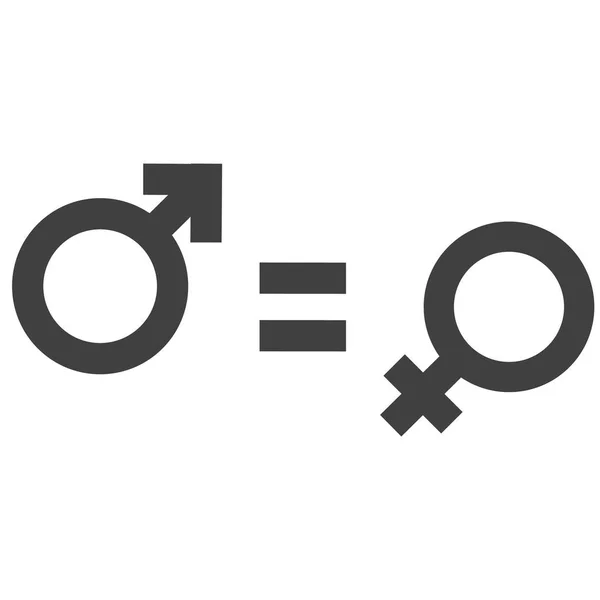 Inégalité des sexes et symbole de l'égalité. Homme Femme fille garçon femme homme icône. Mars et Venus symbole. — Image vectorielle