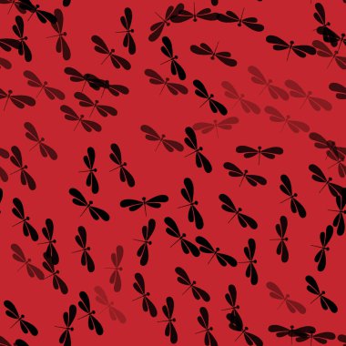 Sorunsuz vektör yusufçuk veya kızböcekleri desen arka plan