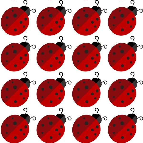 Ladybird op witte achtergrond. Vectorillustratie. — Stockvector
