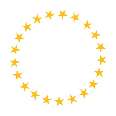 Çember şeklinde bir yıldız. Yıldızlı vektör sınır çerçeve simgesi beyaz arkaplan üzerinde izole.