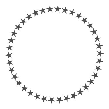 Çember şeklinde bir yıldız. Yıldızlı vektör sınır çerçeve simgesi beyaz arkaplan üzerinde izole.