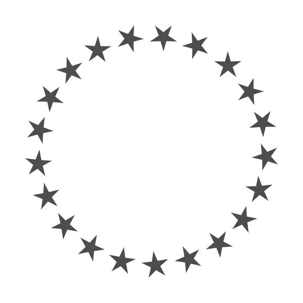Stella a forma di cerchio. Icona cornice bordo vettore stellato isolata su sfondo bianco. — Vettoriale Stock