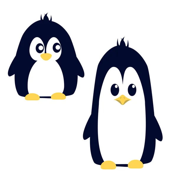 Mavi bir arka plan üzerinde izole sevimli kızgın çizgi pinguin soyut. Komik penguen görüntü. — Stok Vektör
