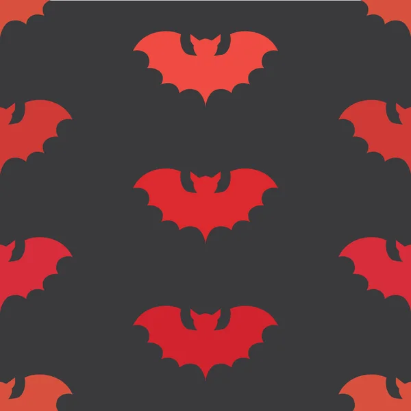 Halloween nahtloses Muster mit schwarzer Fledermaus — Stockvektor