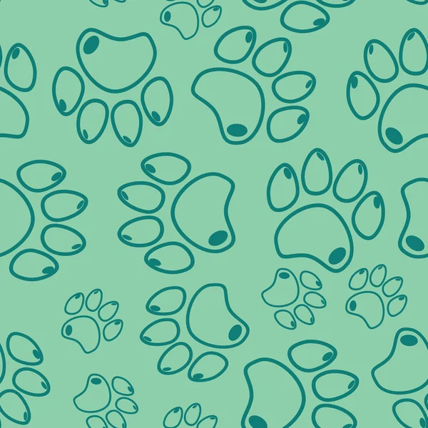 Kat of hond paw naadloze patroon - vector dierlijke voetafdruk textuur. Vectorillustratie. — Stockvector