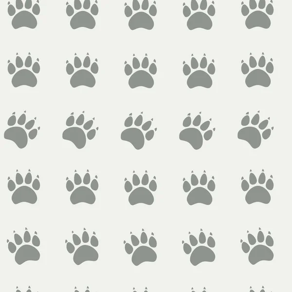 Modello senza cuciture per zampe di cane o gatto - texture dell'impronta animale vettoriale. Illustrazione vettoriale . — Vettoriale Stock