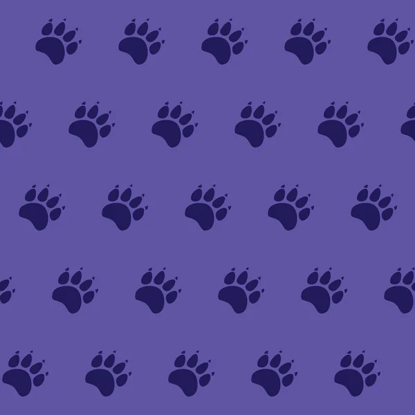 Cat or dog paw seamless pattern - vector animal footprint texture. Vector illustration. — Stock Vector