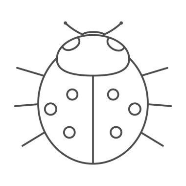 Beyaz arka planda uğur böceği. Vektör illüstrasyonu.