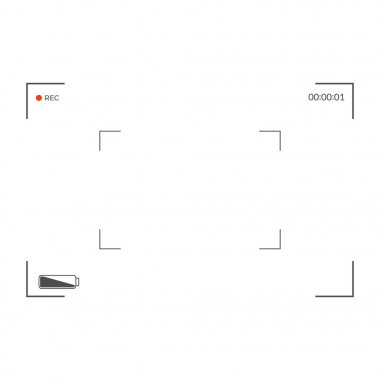 Beyaz ve siyah vizör kamera kaydı. Modern kamera odaklama ekranı. Vektör çizim