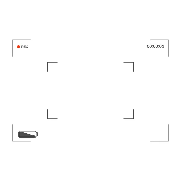 白と黒のファインダーのカメラの記録。現代のカメラのフォーカシング スクリーン。ベクトル図 — ストックベクタ