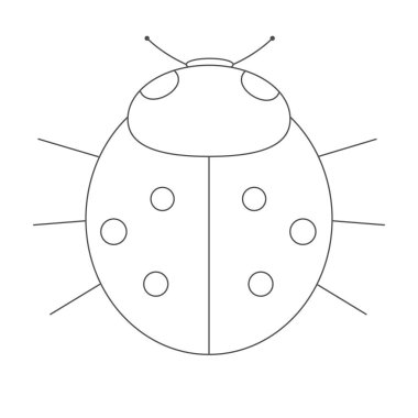 Beyaz arka planda uğur böceği. Vektör illüstrasyonu.