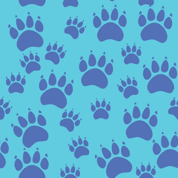 Kočka nebo pes tlapa bezešvé pattern - vektor zvířecí stopy texturu. Vektorové ilustrace. — Stockový vektor