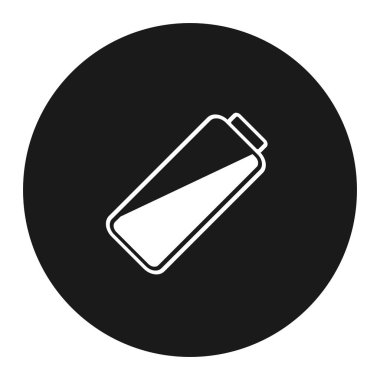Akıllı telefon veya cep telefonu düşük pil simgesi. Düşük enerji sembolü. Düz vektör çizim.