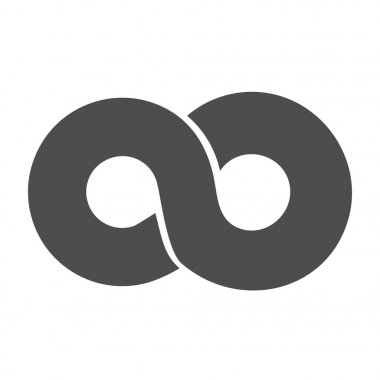 Sonsuzluk sembolü döngü. Şekil 8 simgesi, sonsuzluk logo oturum özgün tasarım, sonsuza dek sonsuza kadar düğüm, düz stil ters 8 numaralı.