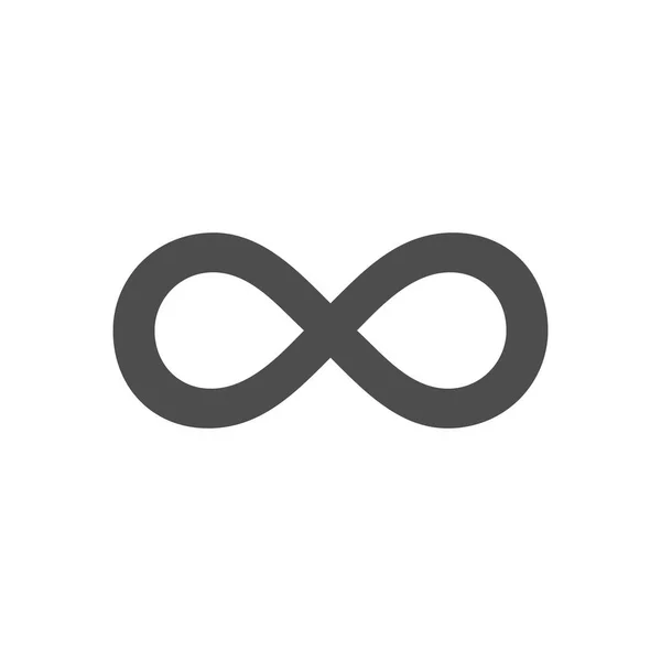 Άπειρο βρόχο σύμβολο. Σχήμα 8 εικονίδιο, αιωνιότητα λογότυπο εισέλθετε στο αρχικό σχεδιασμό, πάντα αιωνιότητα κόμπο, αριθμός 8 ανεστραμμένη σε επίπεδη στυλ. — Διανυσματικό Αρχείο