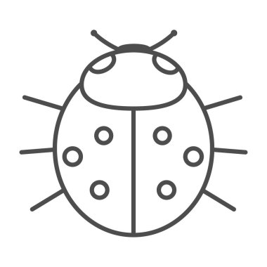 Beyaz arka planda uğur böceği. Vektör illüstrasyonu.