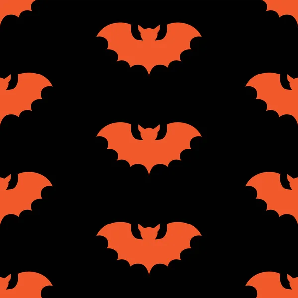 Halloween seamless pattern with black bat — Stock Vector