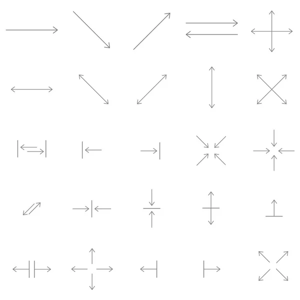 Icono de vector de flecha establecido en estilo de línea delgada . — Archivo Imágenes Vectoriales