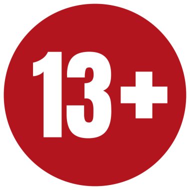 Kırmızı arka plan simgesine yaş sınırı. Simgeler yaş sınırı vektör düz çizim.