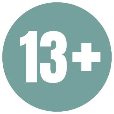 Kırmızı arka plan simgesine yaş sınırı. Simgeler yaş sınırı vektör düz çizim.