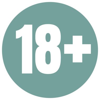 Kırmızı arka plan simgesine yaş sınırı. Simgeler yaş sınırı vektör düz çizim.