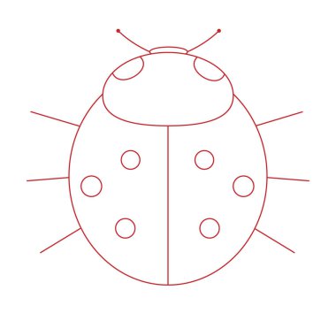 Beyaz arka planda uğur böceği. Vektör illüstrasyonu.