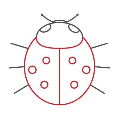 Beyaz arka planda uğur böceği. Vektör illüstrasyonu.