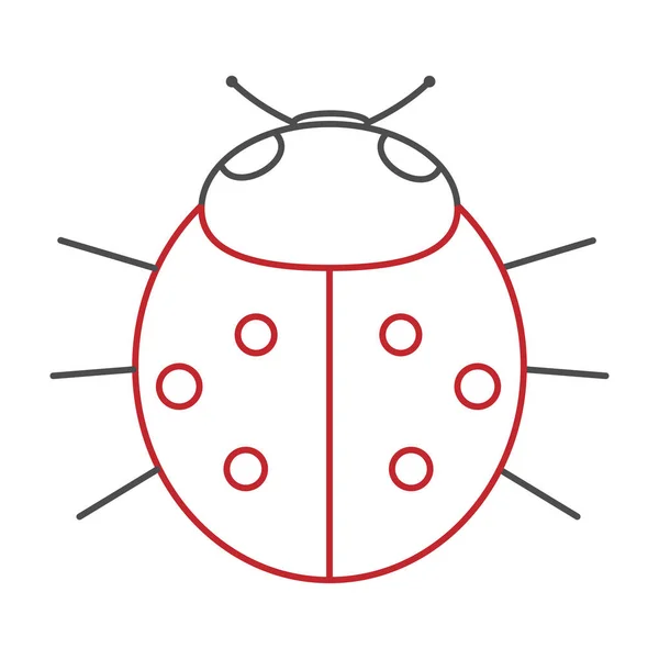 Ladybird op witte achtergrond. Vectorillustratie. — Stockvector